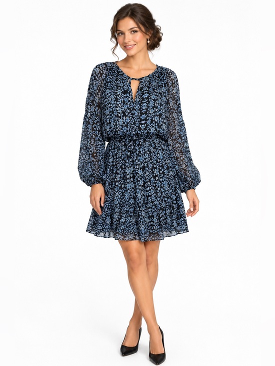 Misa Los Angeles Dresses & Skirts - Misa Los Angeles Karlisa Floral Black And Blue Dress Size Small V Neck Flowy